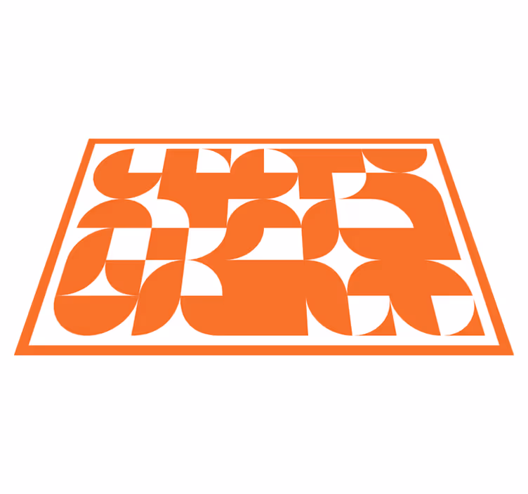 Geometric vinyl rug orange circle pattern - TenStickers