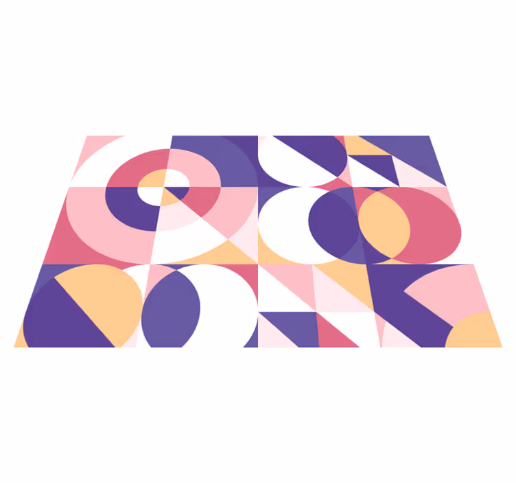 Geometric vinyl rug featuring abstract geometric art - TenStickers