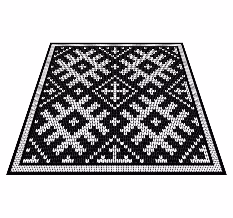 Geometric vinyl rug with viking linked squares pattern - TenStickers