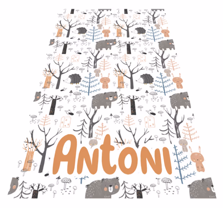 Kids vinyl rug scandinavian forest animals design - TenStickers