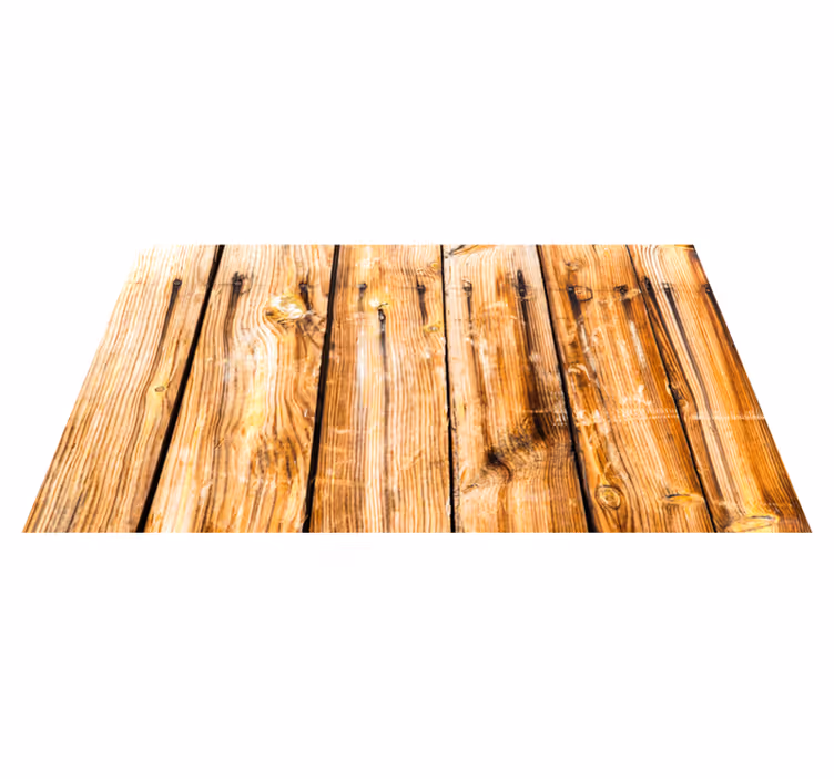 Entrance hall vinyl rug in brown raw wood design - TenStickers