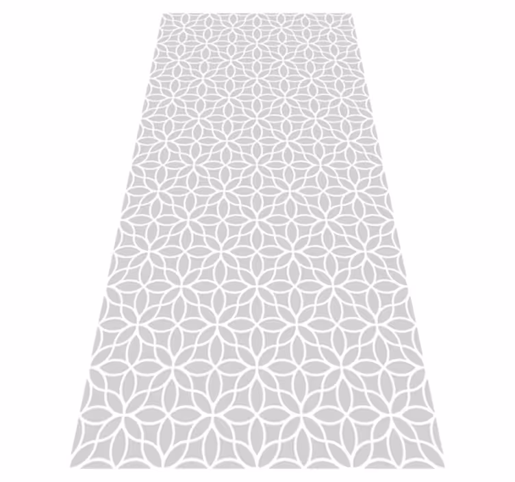 Living room vinyl rug with gray and white pattern - TenStickers