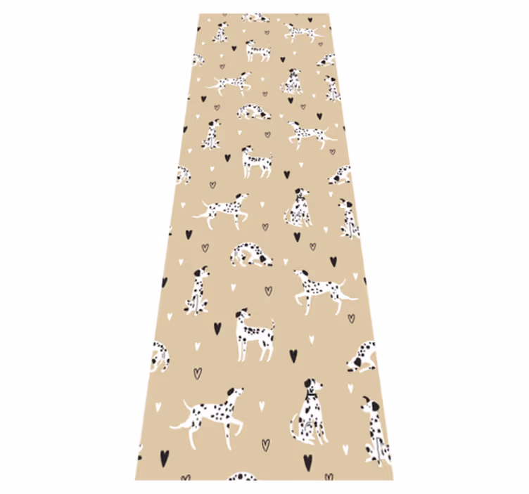 Living room vinyl rug with beige dog pattern - TenStickers