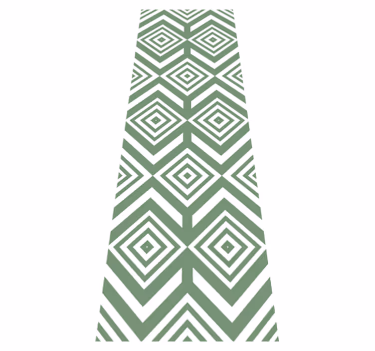 Living room vinyl rug with green rhombuses - TenStickers