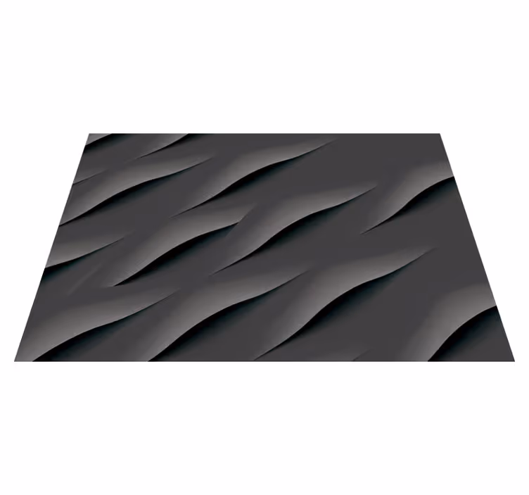 Grey vinyl rug with abstract grey wave patterns - TenStickers