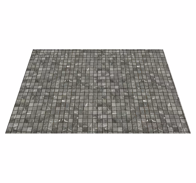 Grey vinyl rug with black tiles pattern - TenStickers