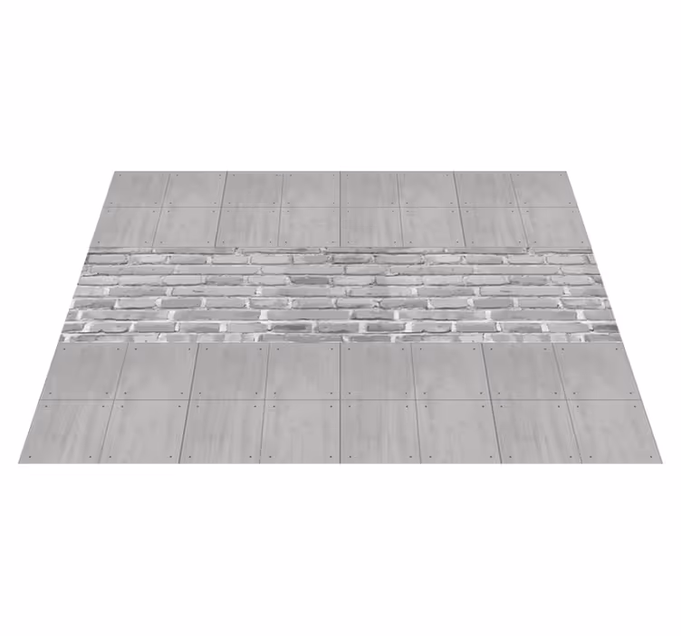 Grey vinyl rug concrete panels design - TenStickers