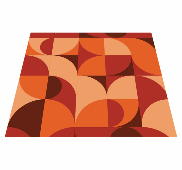 Retro print red hall vinyl rug - TenStickers