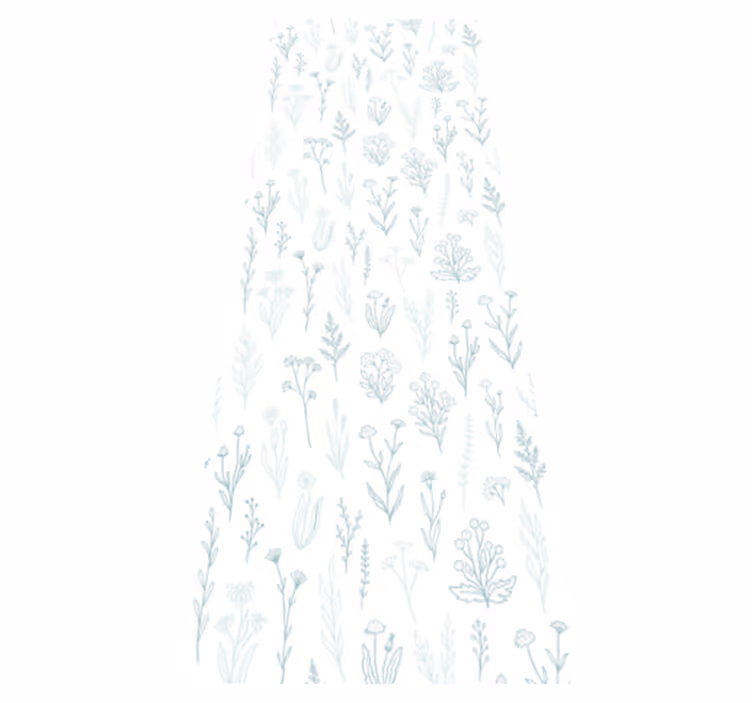 Hall vinyl rug with flower design on white background - TenStickers