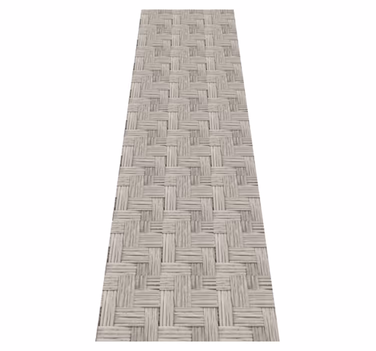 Gray handmade wicker effect hall vinyl rug - TenStickers