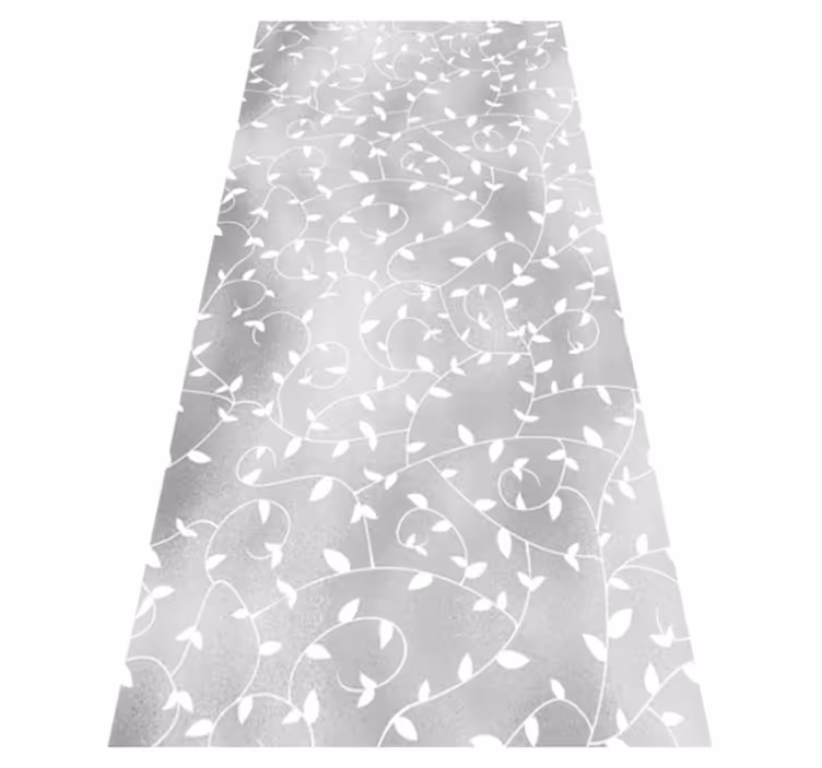 Hall vinyl rug with white and silver tree branches - TenStickers