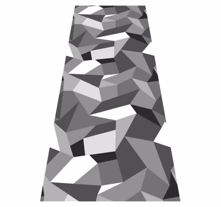 Hall vinyl rug black and white triangles - TenStickers