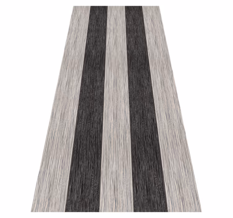 Hall vinyl rug in black and white wood effect - TenStickers