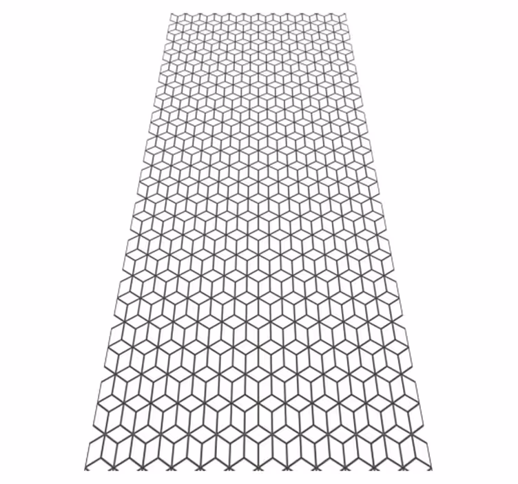 Hall vinyl rug with nordic style border squares - TenStickers