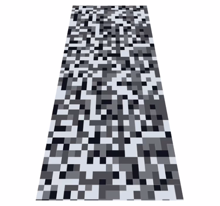Hall vinyl rug in nordic grey shaded squares - TenStickers