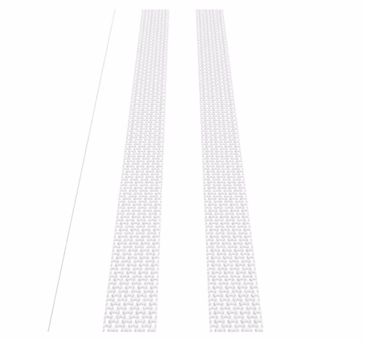 Hall vinyl rug with 3d white vertical stripes - TenStickers