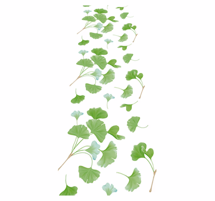 Hall vinyl rug ginkgo leaves oil painting - TenStickers