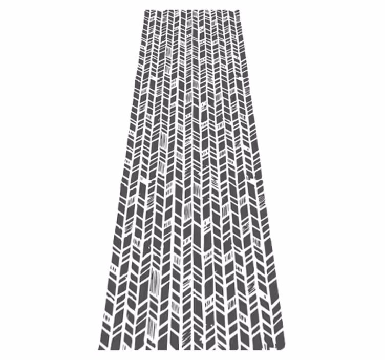 Hall vinyl rug black and white tribal design - TenStickers