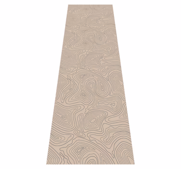 Beige vinyl rug in taupe topographic design - TenStickers