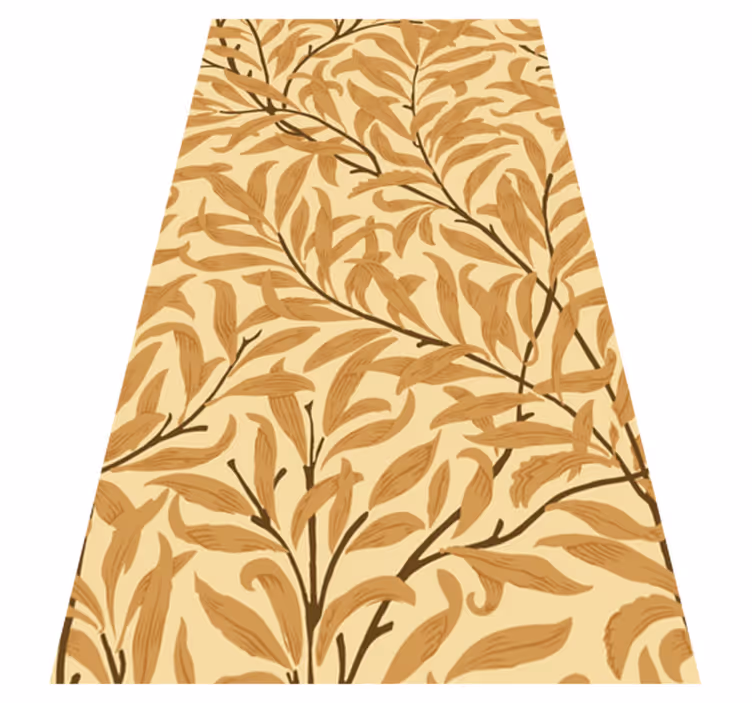 Beige vinyl rug with botanical leaf design - TenStickers