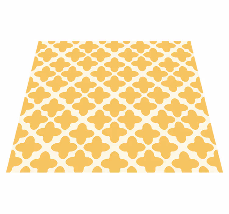 Yellow vinyl rug with arabesque design - TenStickers
