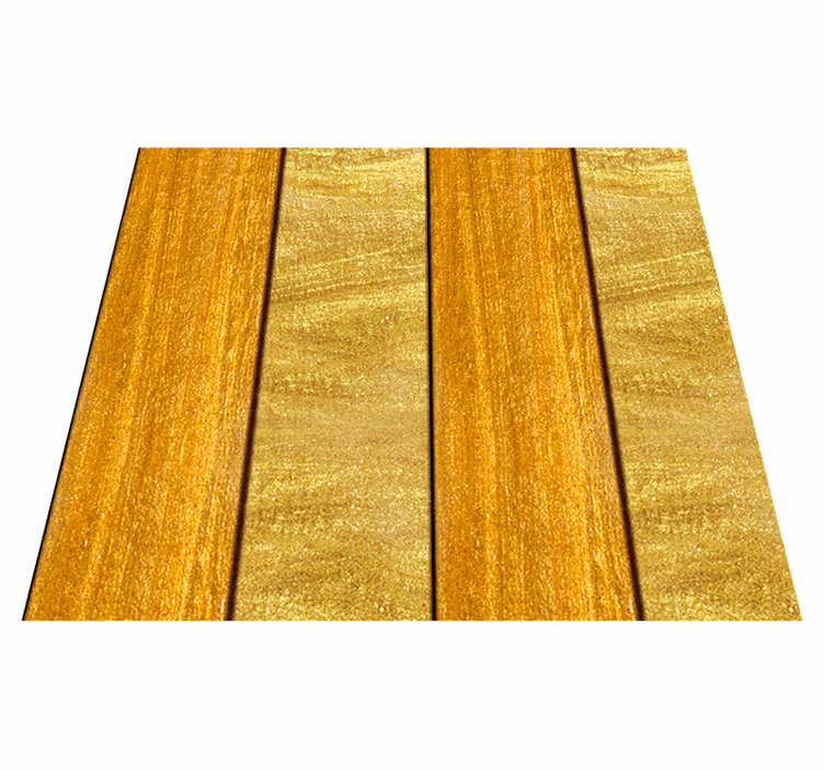 Yellow vinyl rug with textured wood effect - TenStickers