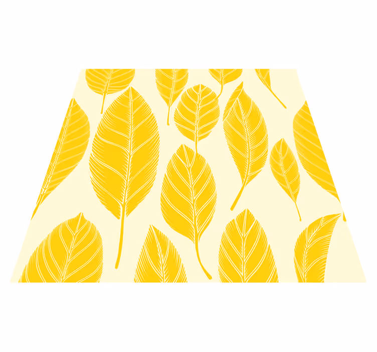 Yellow vinyl rug with large leaf design - TenStickers