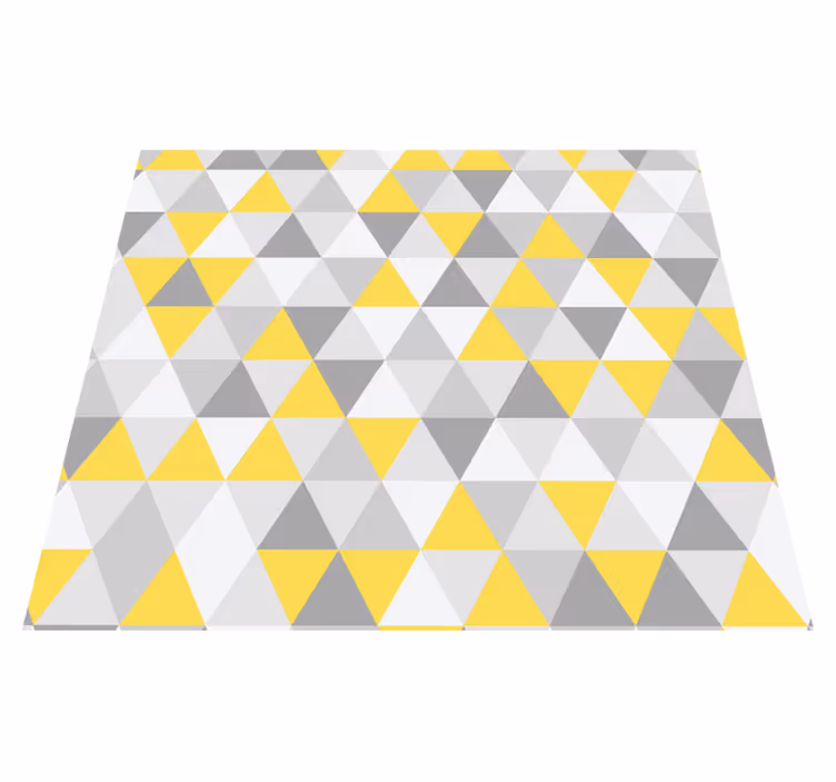 Yellow vinyl rug with yellow and gray triangles - TenStickers