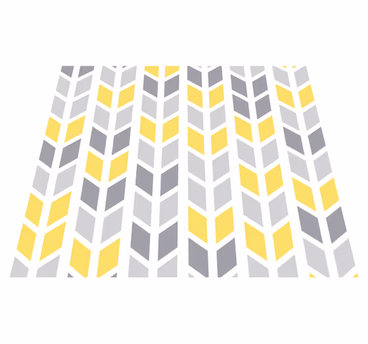 Yellow vinyl rug in grey and yellow pattern - TenStickers