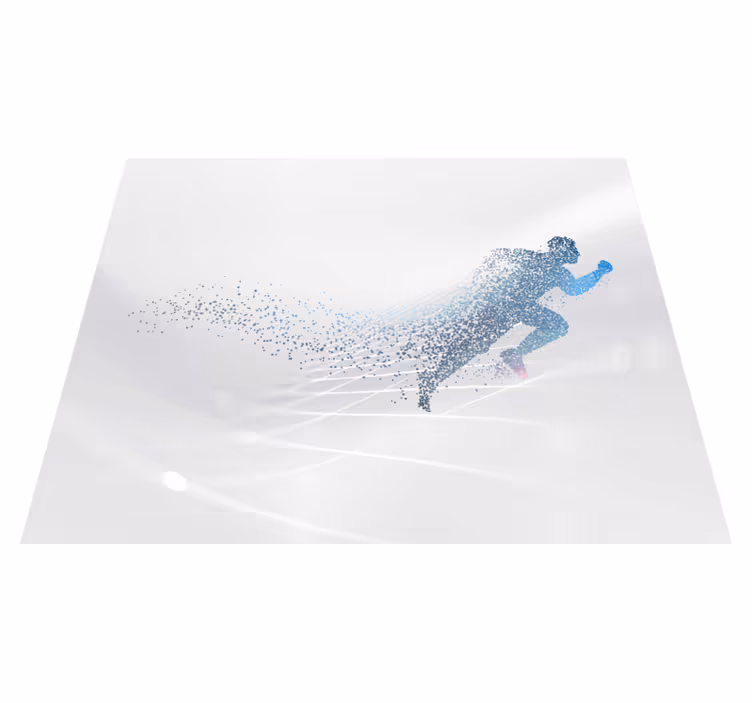 White vinyl rug flowing abstract design - TenStickers