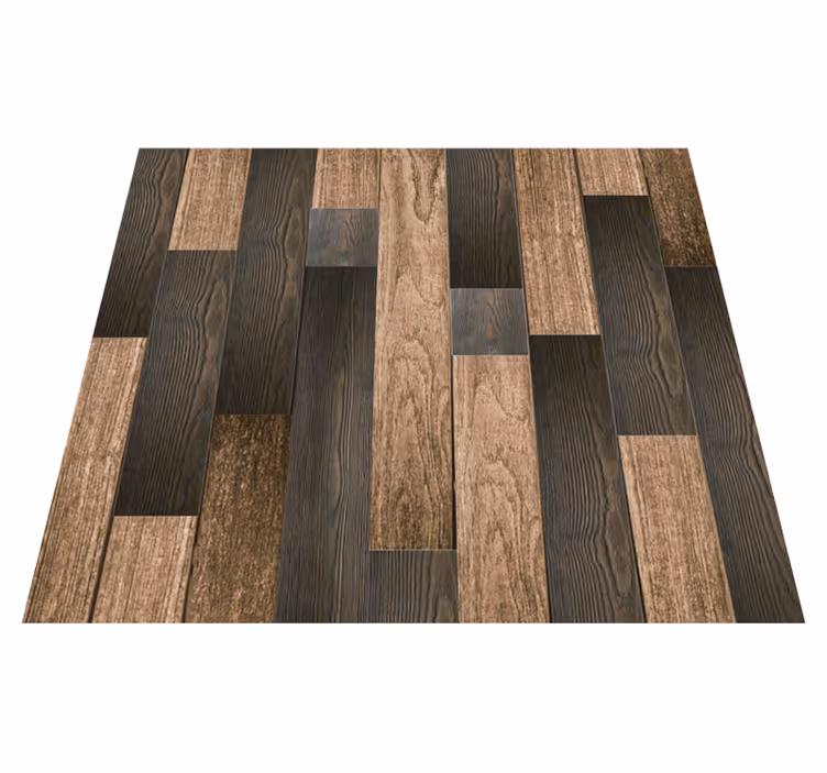 Brown vinyl rug with elegant wood designs - TenStickers