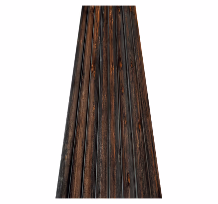 Brown vinyl rug in burnt black wood style - TenStickers
