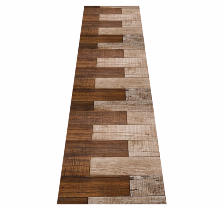 Brown vinyl rug with embedded wood design - TenStickers