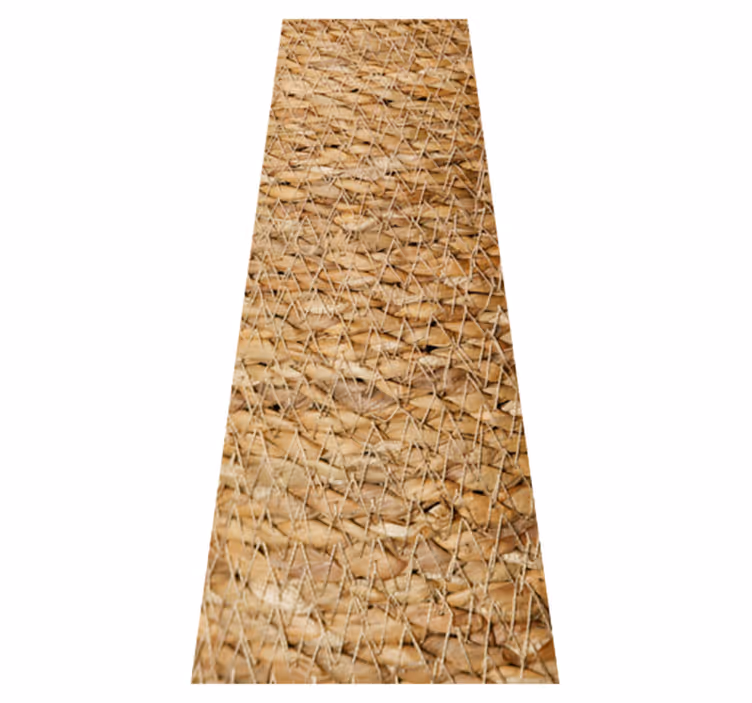 Brown vinyl rug in light wood style wicker - TenStickers