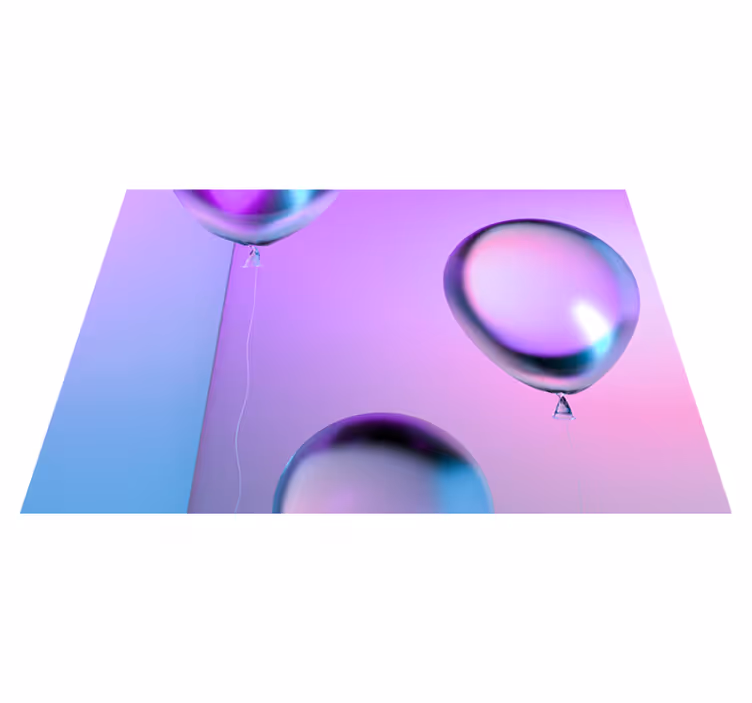 Purple vinyl rug with gradient balloon arrangement - TenStickers