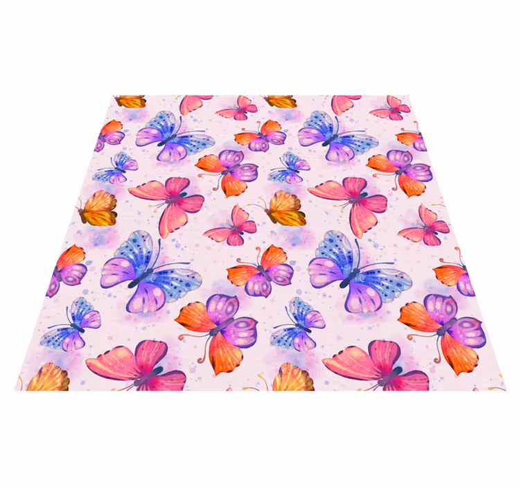 Colorful watercolor purple vinyl rug - TenStickers