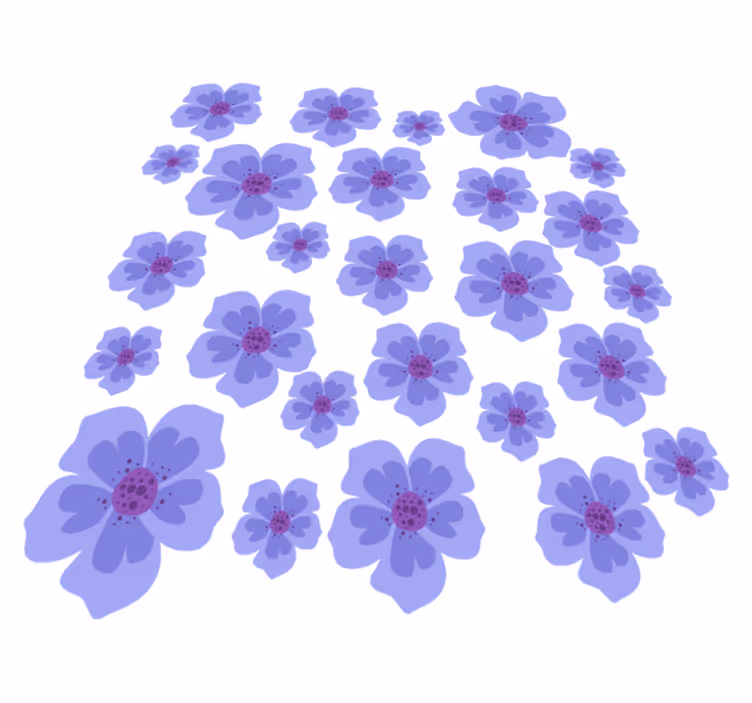 Purple vinyl rug with purple flowers for spring - TenStickers