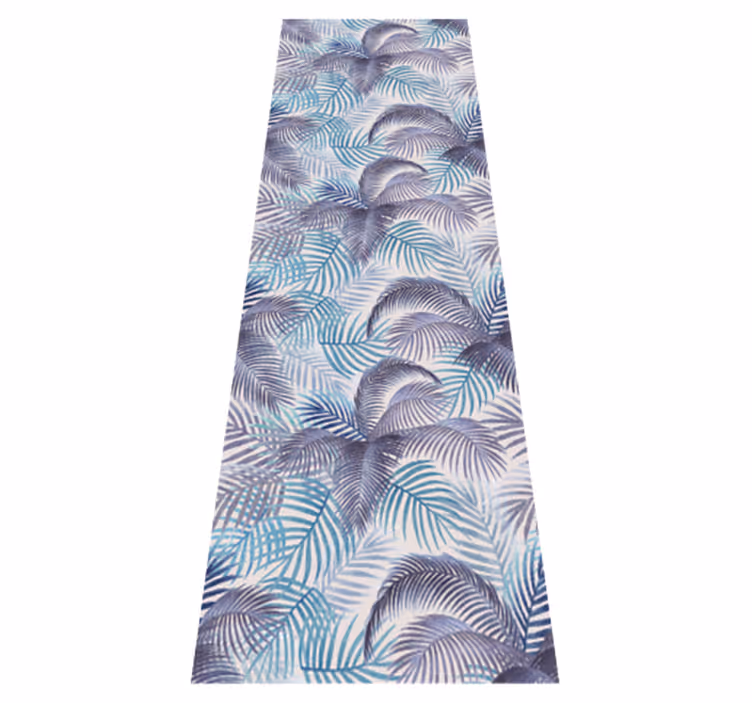 Purple vinyl rug with tropical leaves design - TenStickers