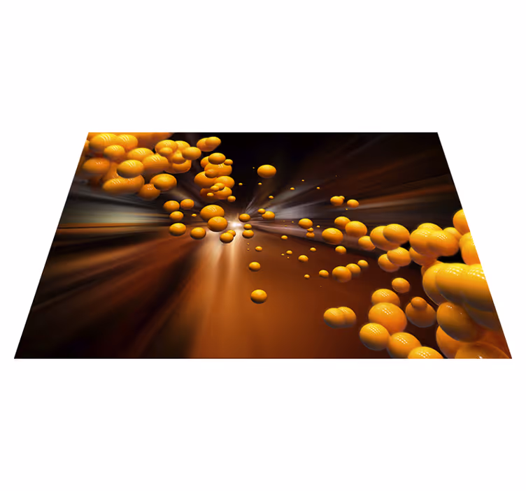 Orange vinyl rug vibrant spherical burst - TenStickers