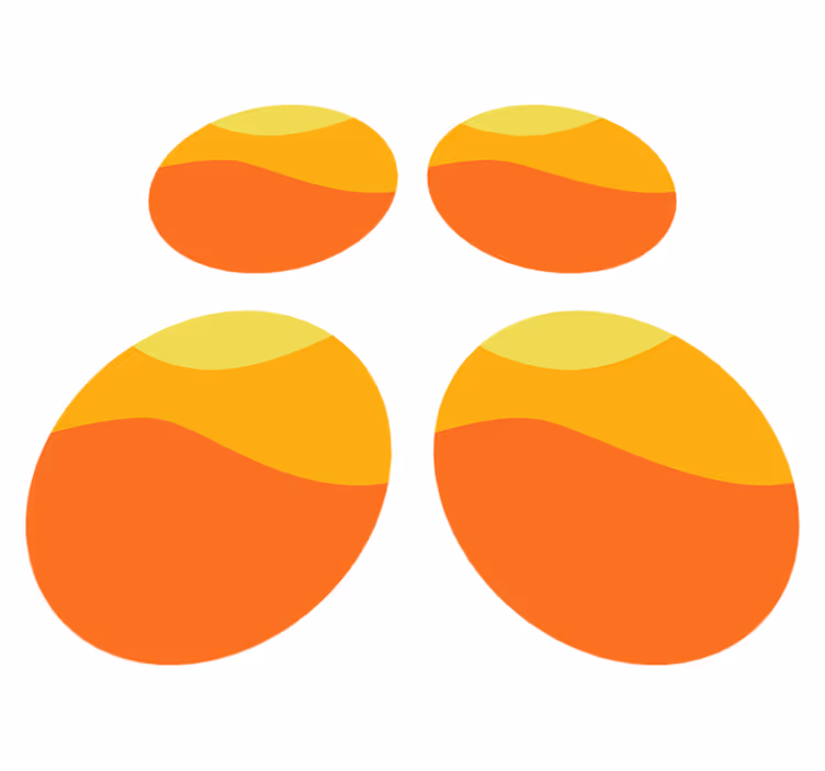 Orange vinyl rug 70s sun circle - TenStickers