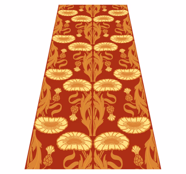 Orange vinyl rug with contemporary ornament design - TenStickers