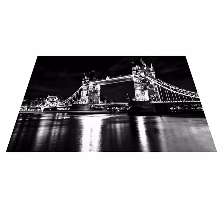 Black vinyl rug london bridge night - TenStickers