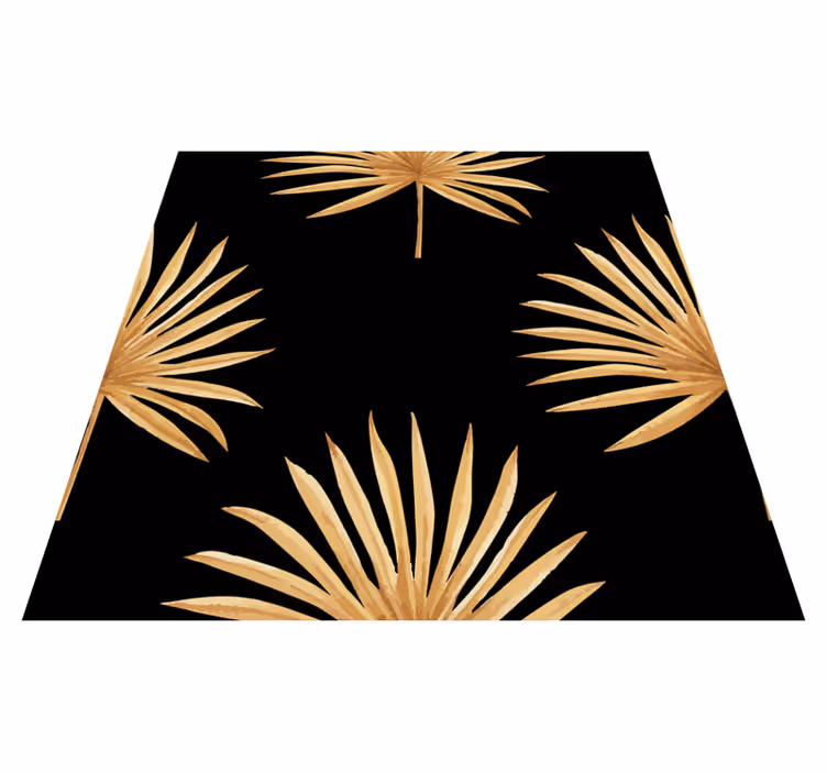 Black vinyl rug with fern design - TenStickers