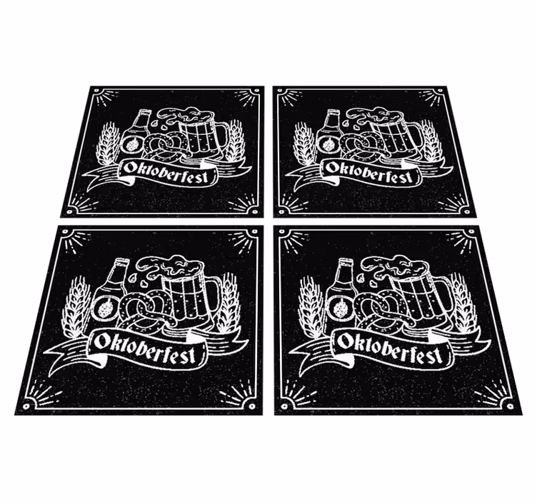 Black vinyl rug personalized cold beer - TenStickers