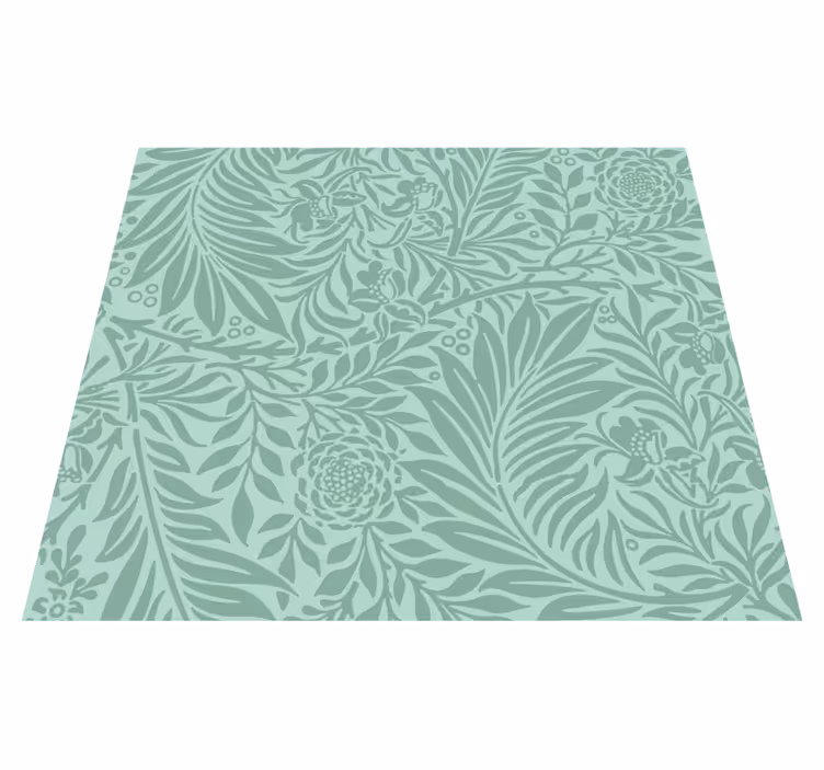 Green vinyl rug with mint green retro design - TenStickers