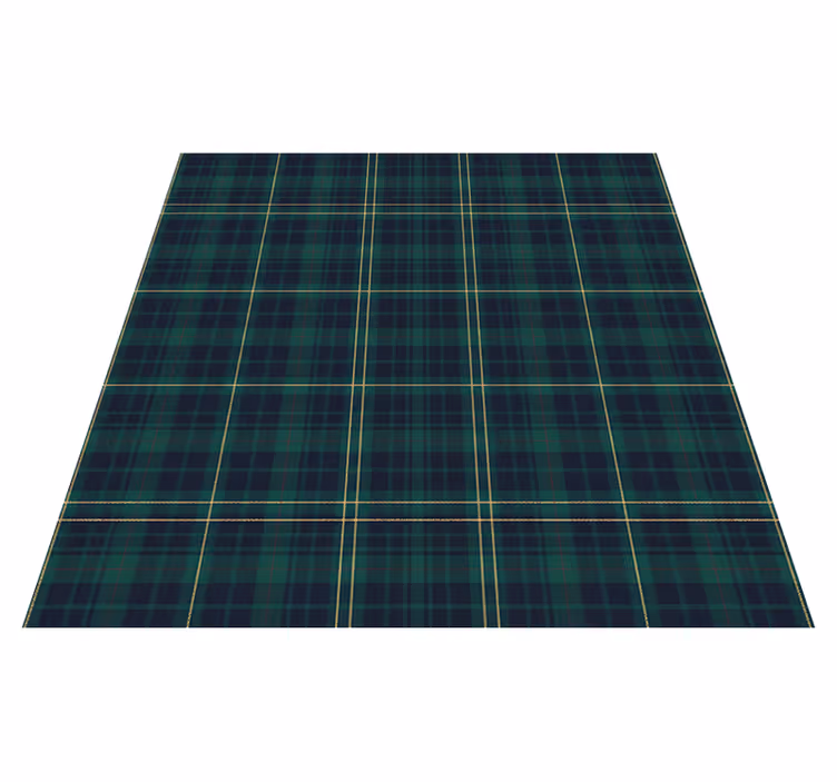Green vinyl rug in dark green tartan pattern - TenStickers