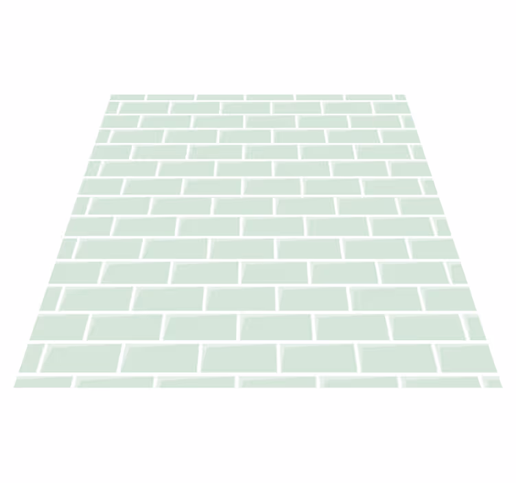 Green vinyl rug green bricks decal for kitchen - TenStickers