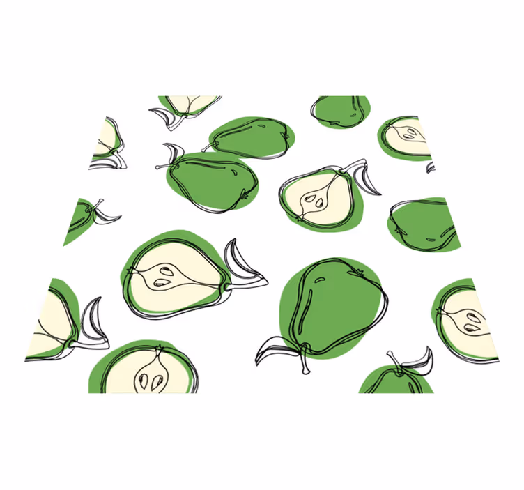 Green vinyl rug pear kitchen tile stickers - TenStickers