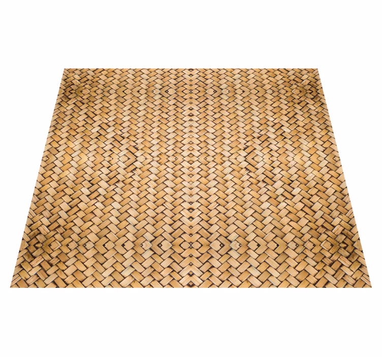Outdoor vinyl rug with bamboo weave design - TenStickers