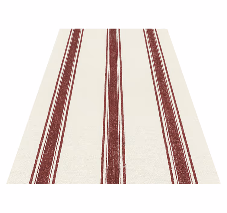 Outdoor vinyl rug in red vertical stripes - TenStickers